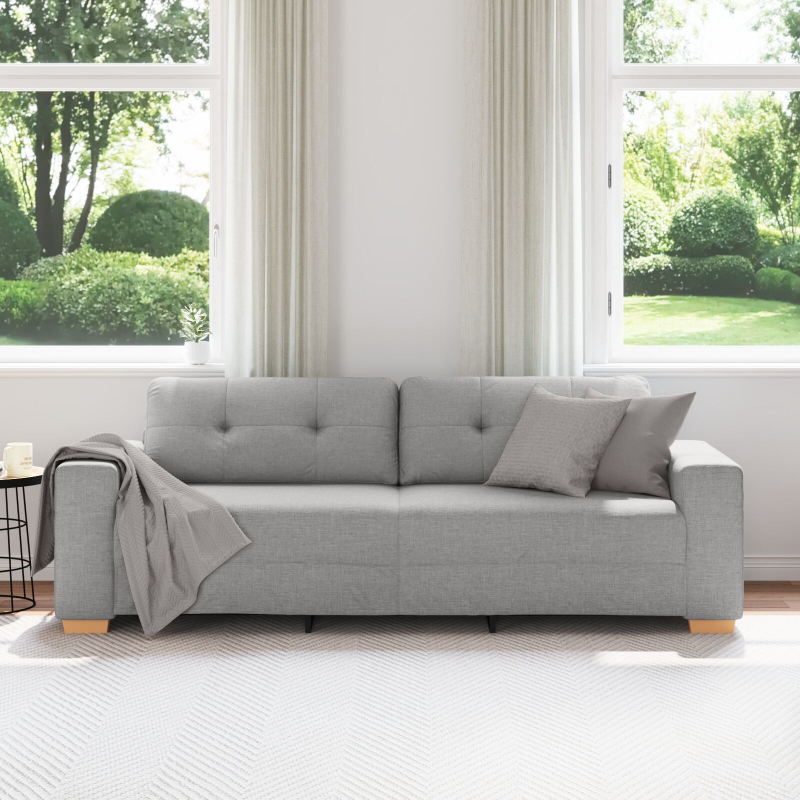 3-Sitzer Sofa in Wolkengrau, 180 cm, Stoff