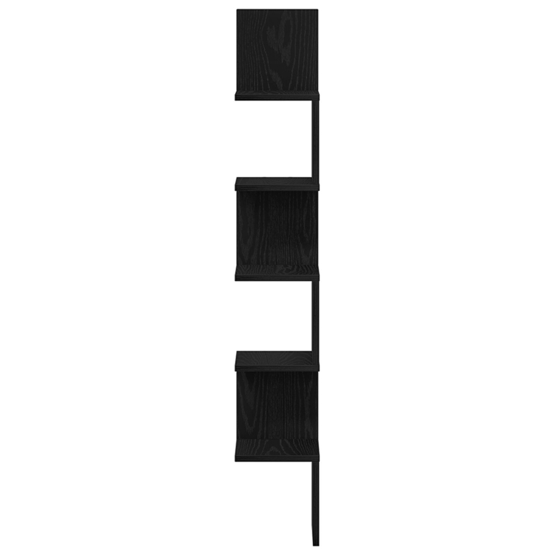 Wand-Eckregal Schwarz Eiche 20x20x127,5 cm Holzwerkstoff