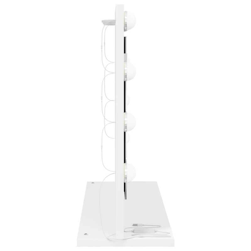 Badezimmerspiegel mit LED-Lichtern Weiß 60x45x18 cm