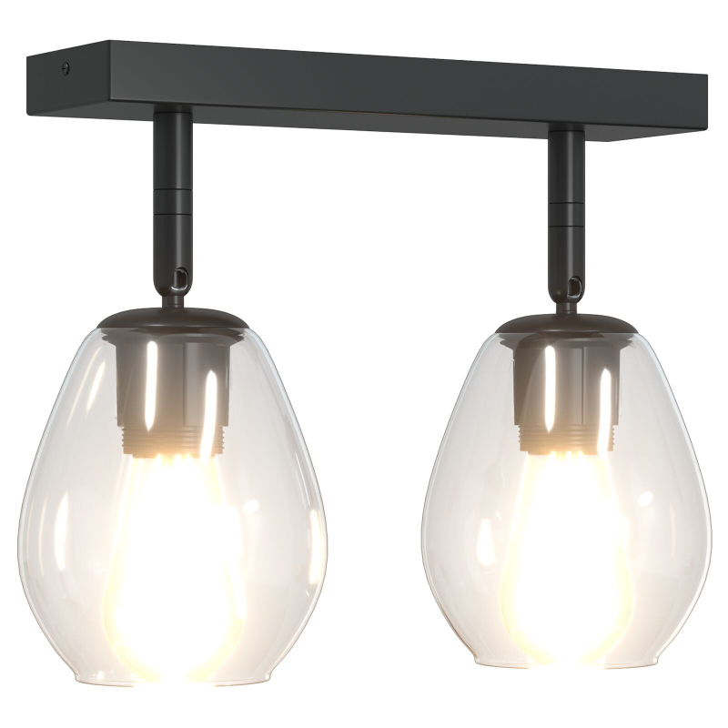 Deckenleuchten mit verstellbarem Glas-Schirm Anthrazit E27