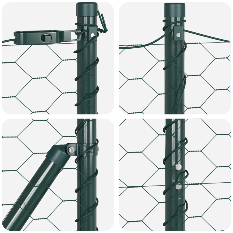 Zaunset 2er Set Grün Pulverbeschichteter Stahl 25 x 1,5 m