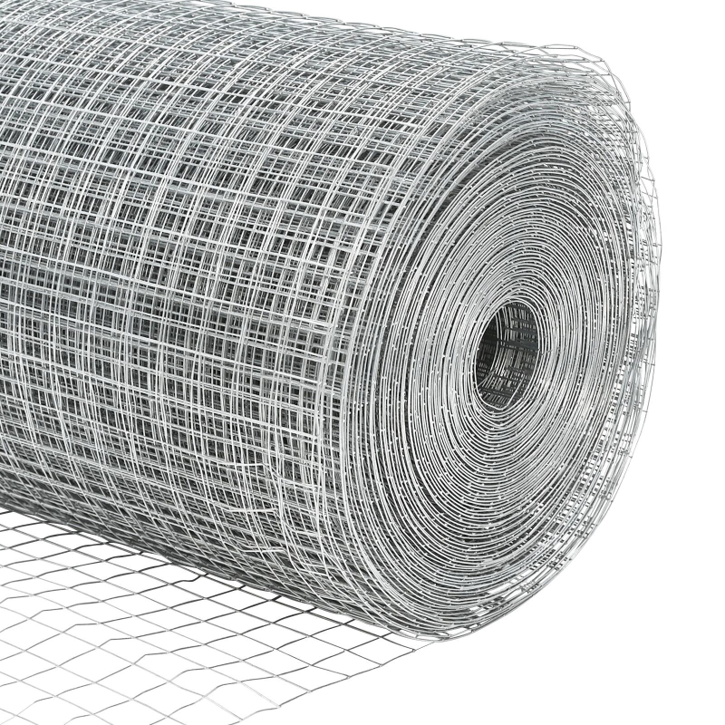 Hühnerdrahtzaun Set Set aus 2 Galvanisierter Stahl 25 x 1 m