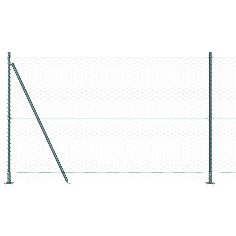 Zaunset 2er Set Grün Pulverbeschichteter Stahl 25 x 1,5 m