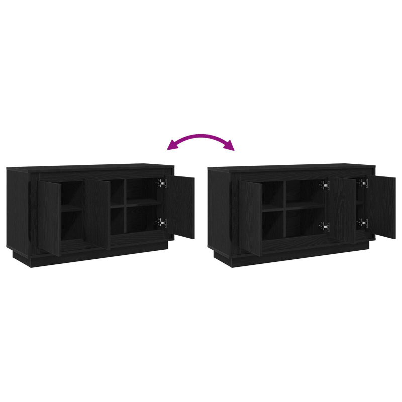 Sideboard Schwarz Eiche 102x35x55 cm Ingenieurholz