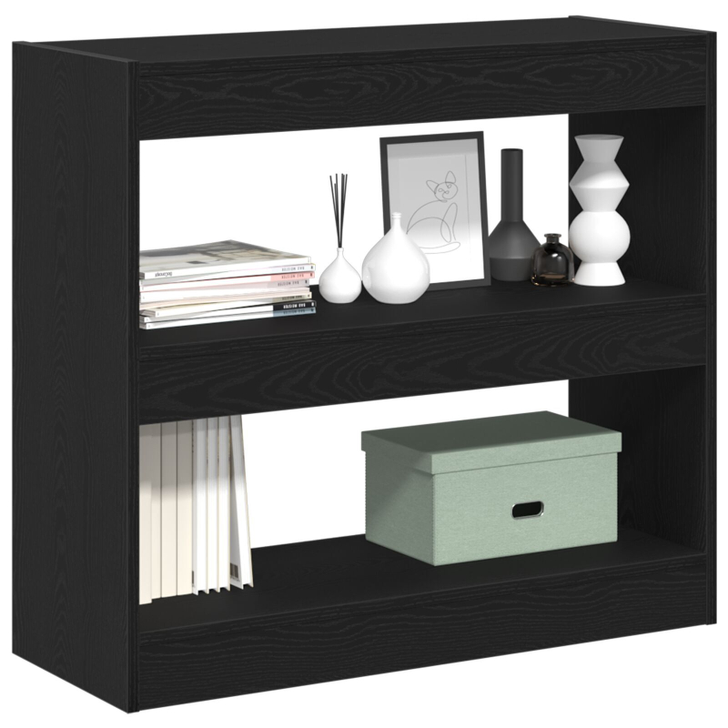 Schwarzer Eichenbuchschrank - 80x30x72 cm