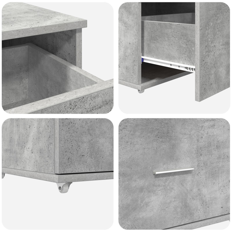 Schubladenschrank Beton grau Beton Mittel Türen