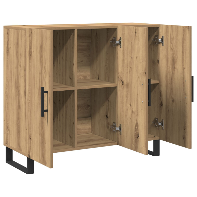 Sideboard mit 3 Türen Artisan Eiche 90x34x80 cm Holzwerkstoff