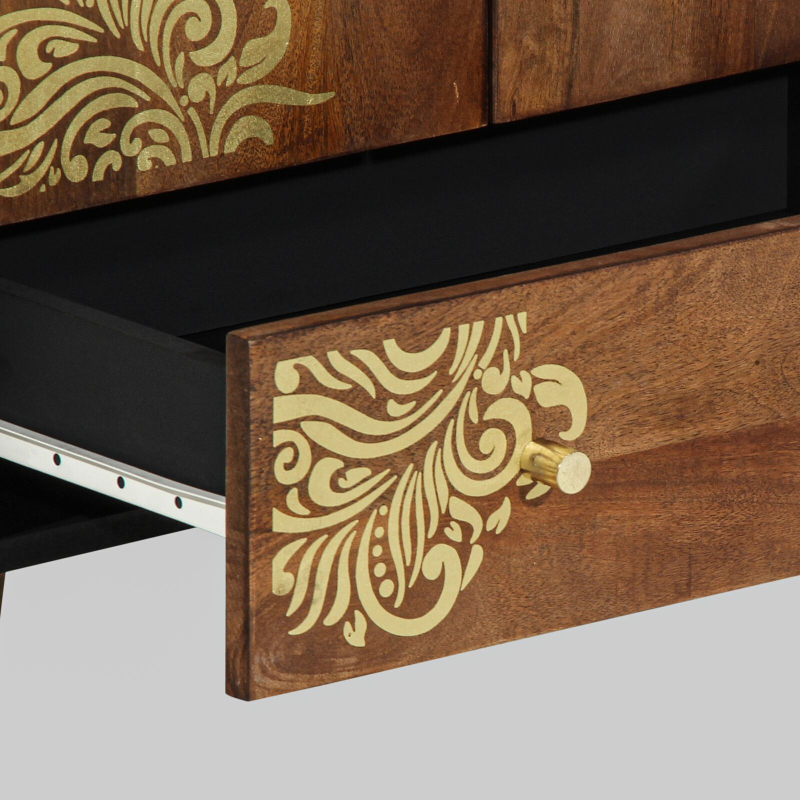 Highboard 60x33x100 cm Massivholz Mango