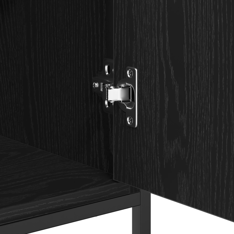 Sideboard Schwarze Eiche 70x30x80 cm Holzwerkstoff und Stahl