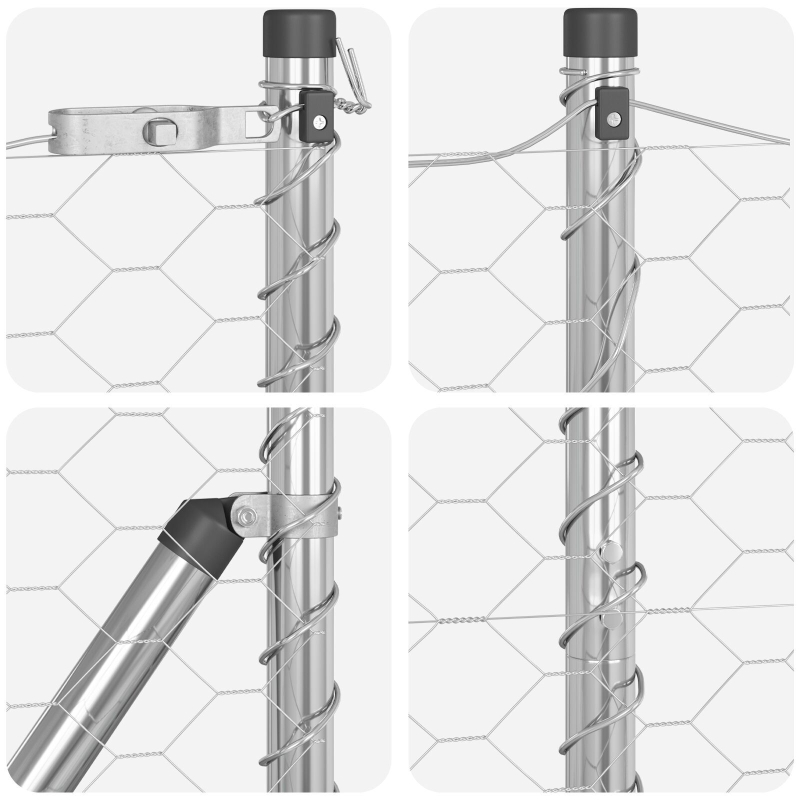 Zaun Set 2er Set Verzinkter Stahl 25 x 1,5 m Langlebig