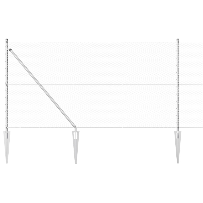 Zaunset Set von 2 Feuerverzinkter Stahl 25 x 1,2 m