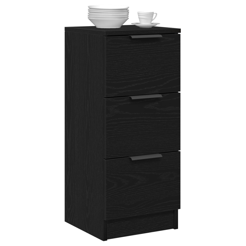 Schwarzer Eichen-Sideboard 30x30x70 cm Aus Holzwerkstoff