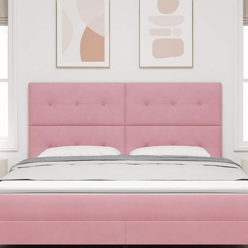 Kopfteil Mit Knöpfen Gepolstert Rosa 180 cm Samt