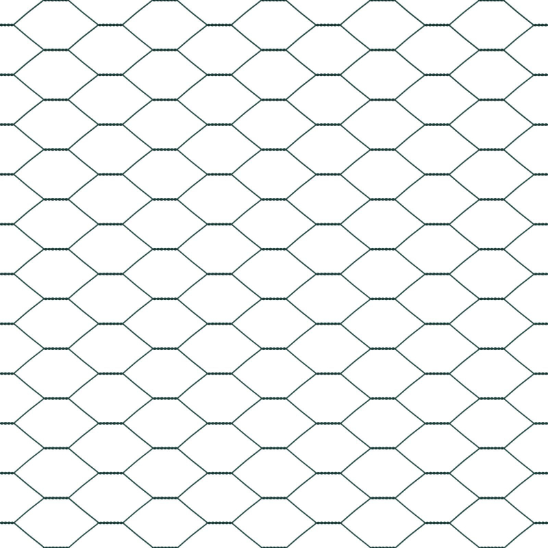 Zaun Set 2-teilig Dunkelgrün Metall 25 Meter x 1 Meter Masche