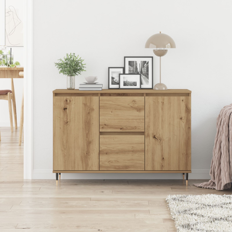 Sideboard mit Türen & Schubladen Artisan Eiche 101,5x35x70 cm