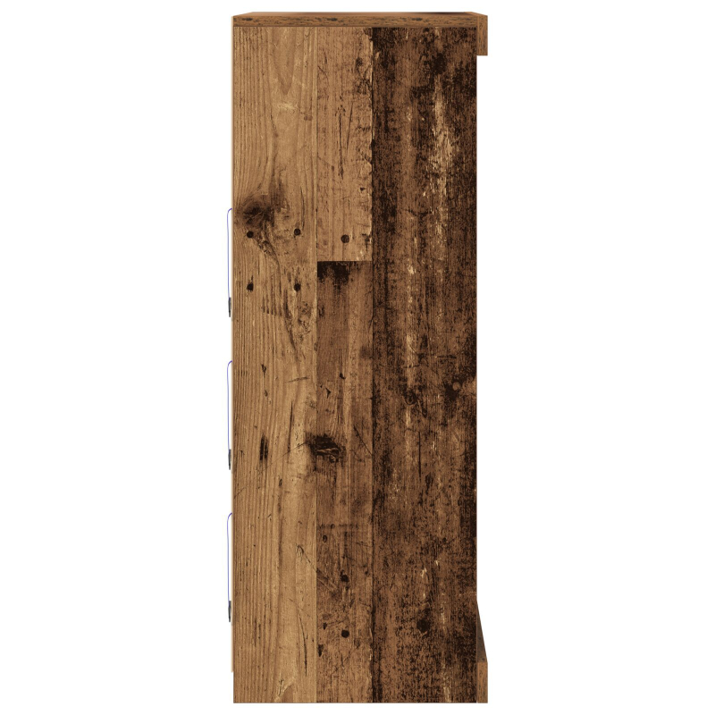 Sideboard mit LED-Lichtern Altes Holz 60,5x37x100 cm