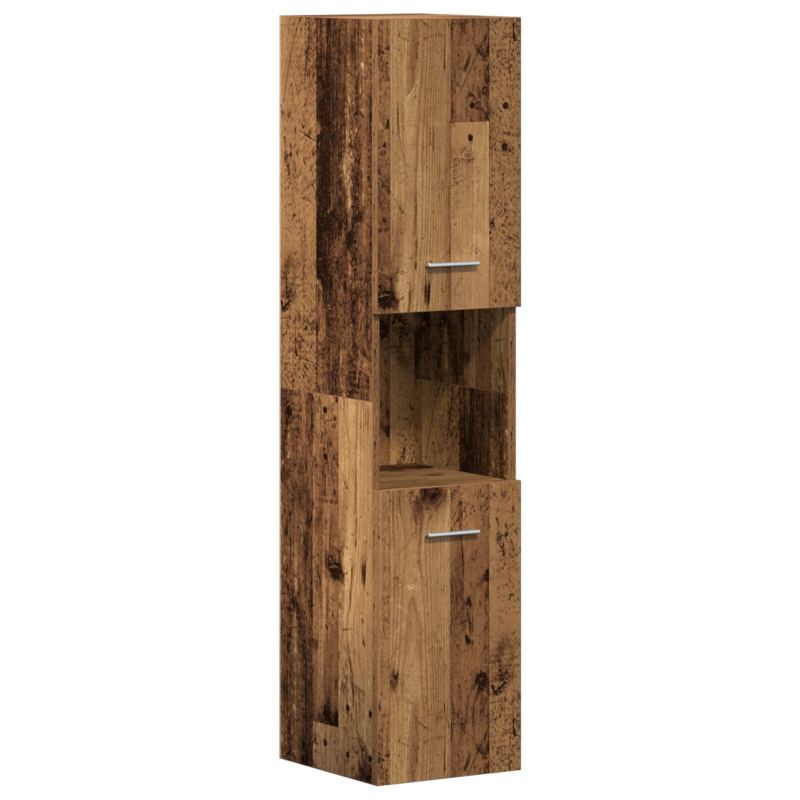 4-teiliges Badezimmermöbel-Set Altes Holz Massivholz