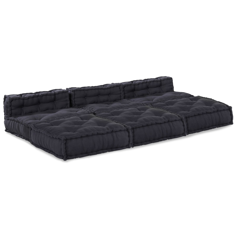 Modular Pouffes 4er Set in Anthrazit aus Stoff