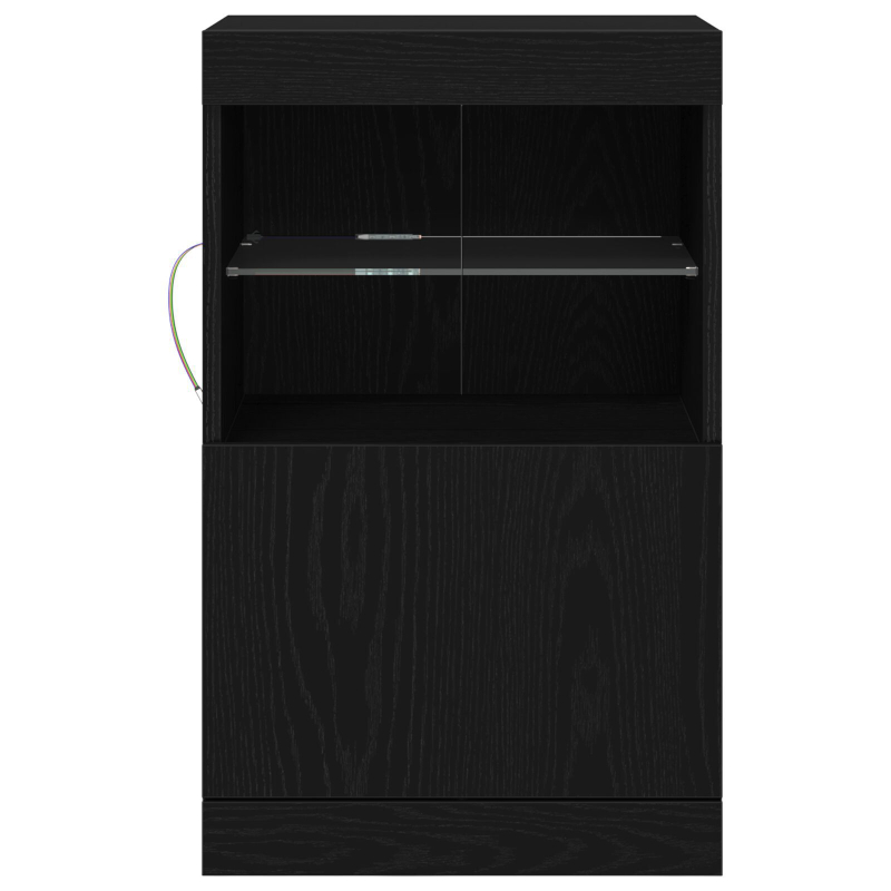 Sideboard mit LED-Lichtern Schwarze Eiche 41x37x67 cm