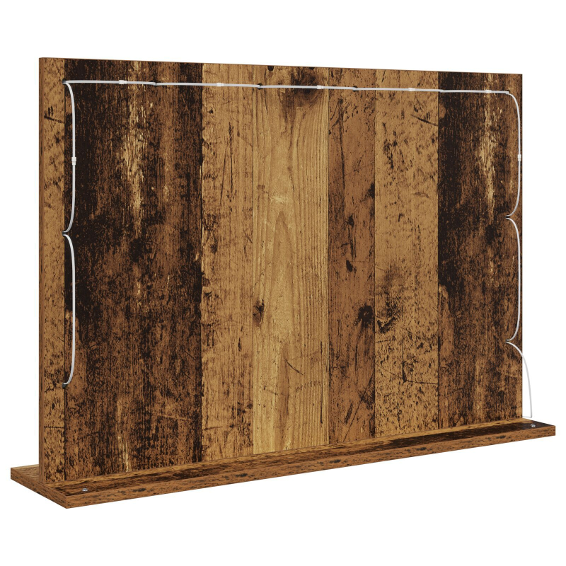 Kosmetikspiegel Altes Holz Massivholz und Glas 80 x 55 x 18 cm