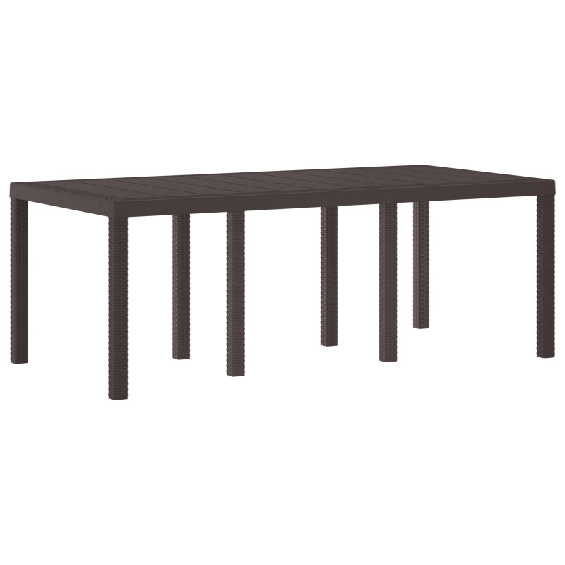Gartentisch Braun 200x100x73 cm Poly Rattan