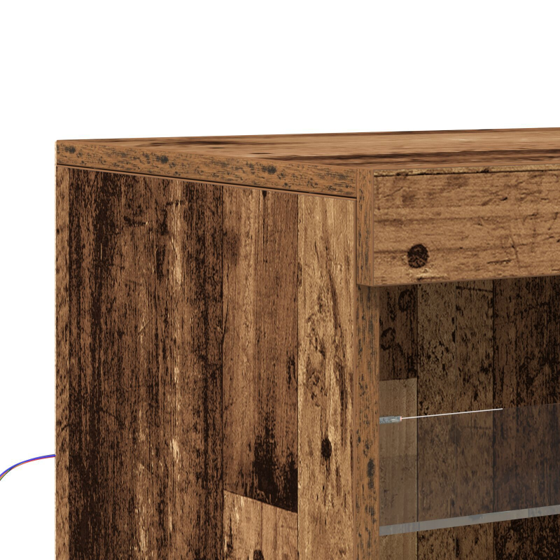 Sideboard mit LED-Lichtern Altes Holz 60,5x37x100 cm