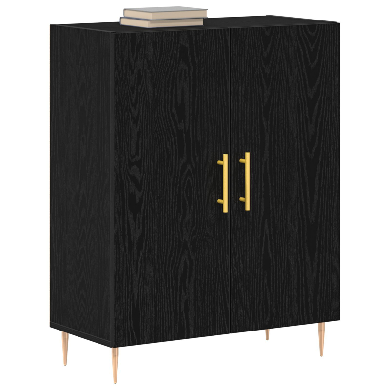 Sideboard Schwarz Eiche 69,5x34x90 cm Engineered Wood