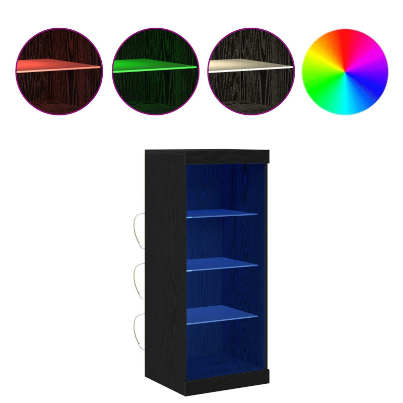 Sideboard mit LED-Lichtern Schwarze Eiche 41x37x100 cm