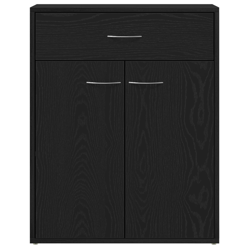 Sideboard schwarz Eiche 60x30x75 cm Holzwerkstoff