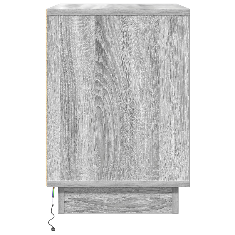 Nachttische mit LED 2 Stück Grau Sonoma 50x34,5x50 cm