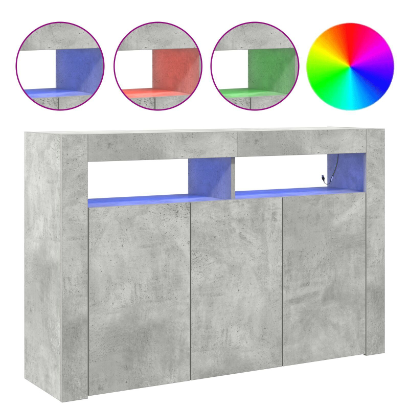 Sideboard Beton Grau Engineered Wood 116 x 30 x 75 cm Rechteckig