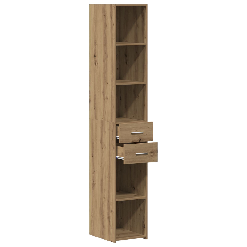 Highboard Schwarz Eiche 30x42,5x185 cm Holzwerkstoff