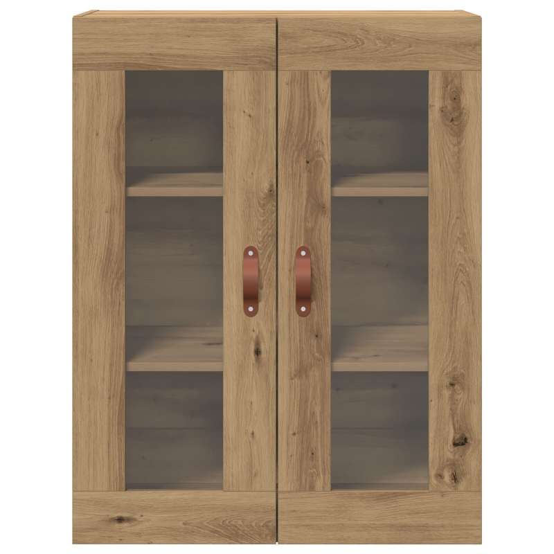 Wandmontierter Schrank mit Glastüren Artisan Eiche 69,5x34x90 cm