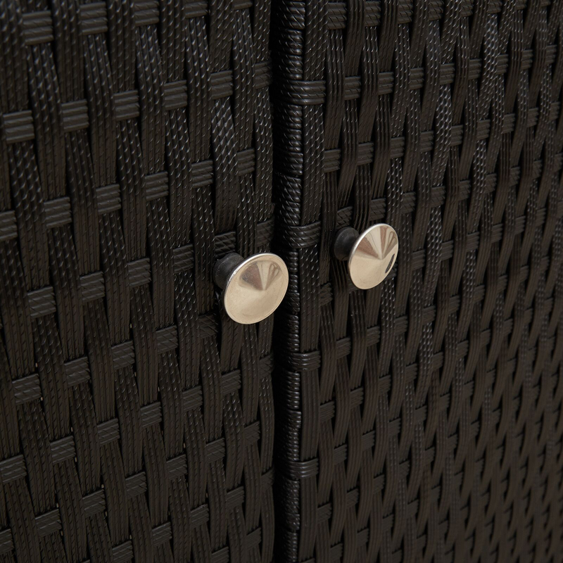 Aufbewahrungsschrank Schwarz 100x36x102 cm Rattan