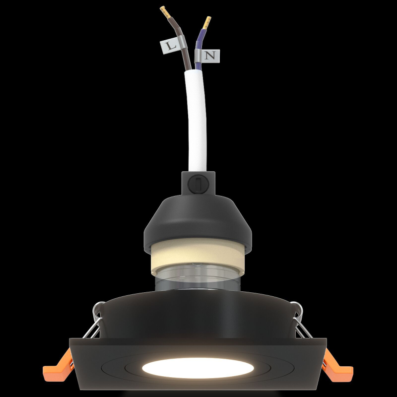Einbau-Spotlights 12 Stück Quadratisch GU10 Schwarz 91x91 mm