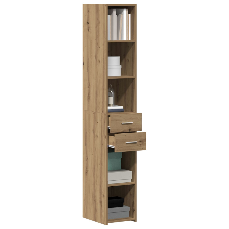 Highboard Schwarz Eiche 30x42,5x185 cm Holzwerkstoff