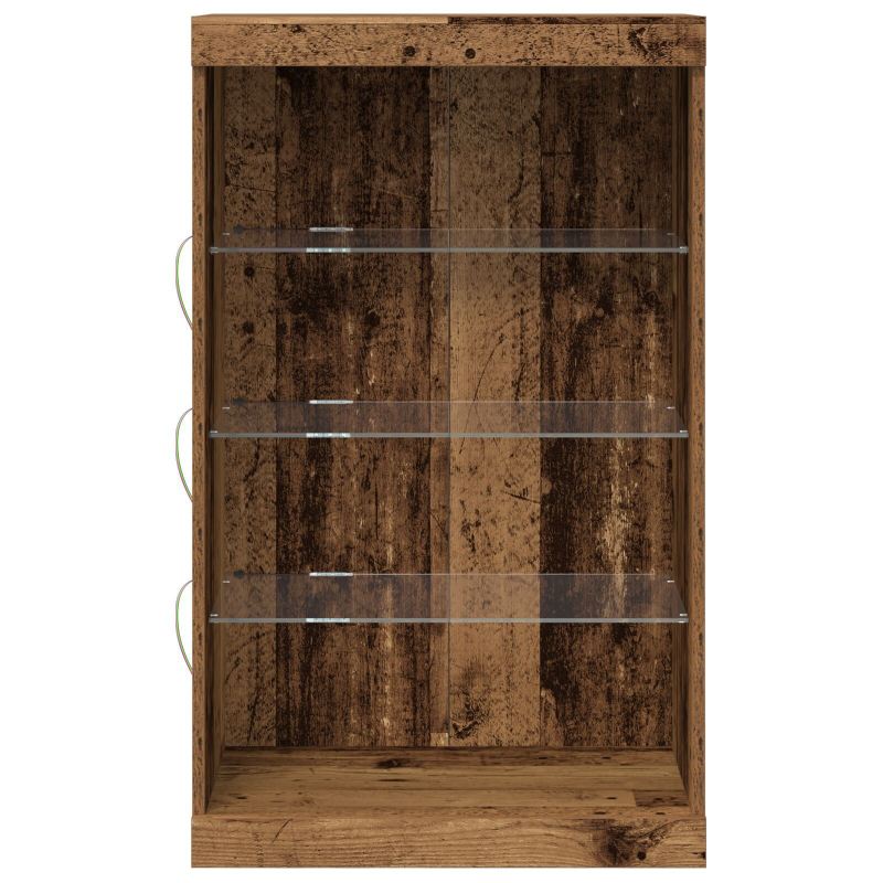 Sideboard mit LED-Lichtern Altes Holz 60,5x37x100 cm