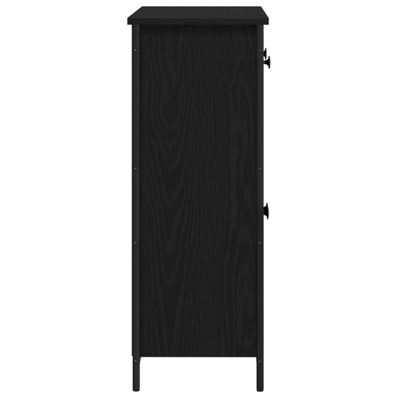 Sideboard Schwarze Eiche 70x30x80 cm Holzwerkstoff und Stahl