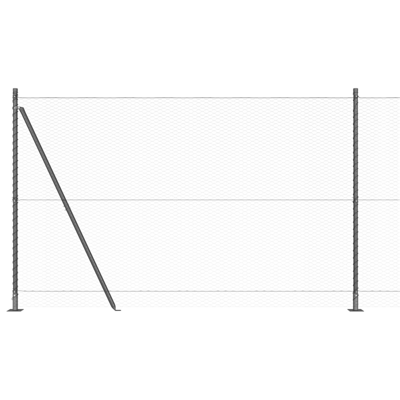 Zaunset Set aus 2 Grau Metall 25 x 1,5 m Langlebig