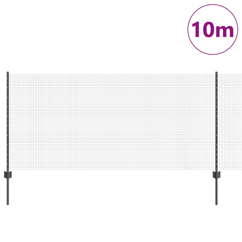Hühnerdrahtzaun-Set Set aus 2 Grau Metall 10 x 1 m Langlebig