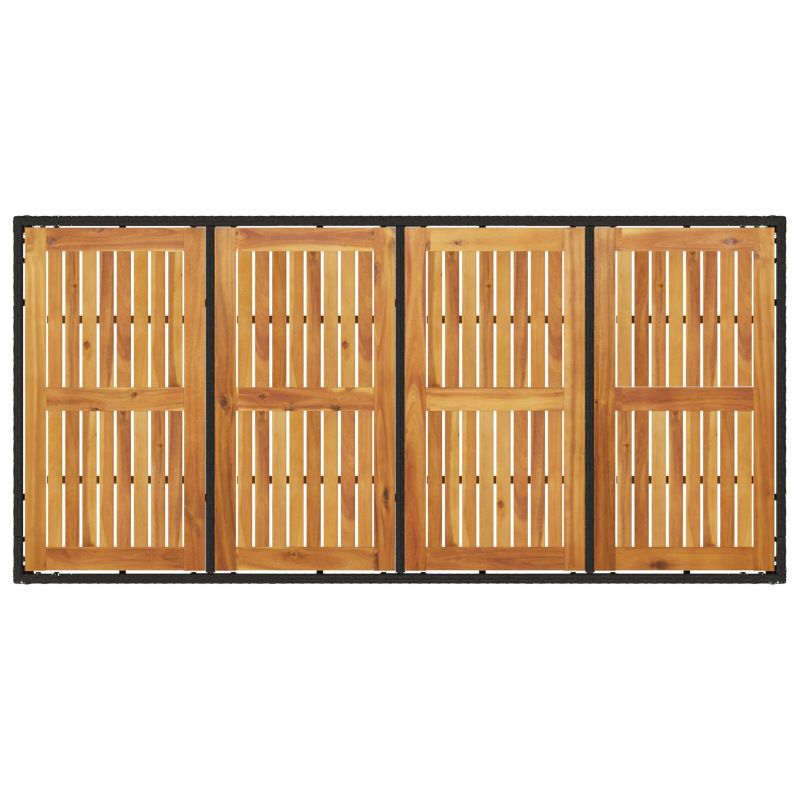 Esstisch Set Set mit 4 Schwarz und cremeweiß Rattan und Stahl