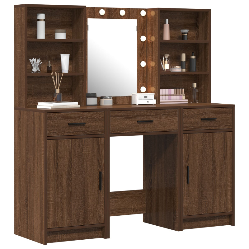 Schminktisch Set Set aus 3 Alte Holzoptik Holzwerkstoff