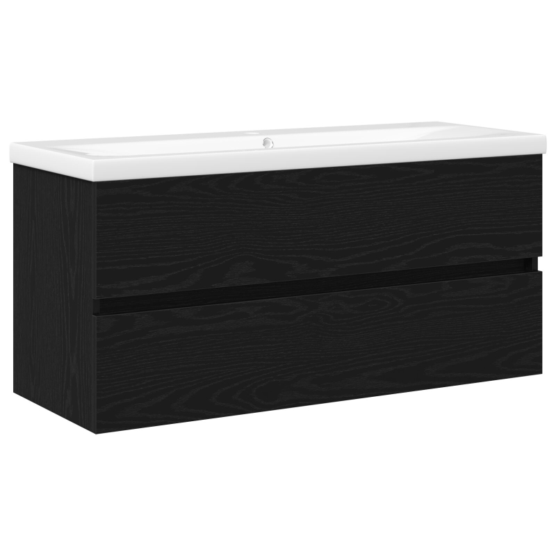 Waschbecken Schrank mit integriertem Waschbecken Schwarze Eiche aus lackiertem Holz