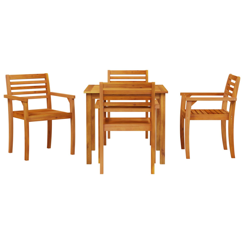 5-teiliges Garten-Esszimmer Set aus massivem Akazienholz