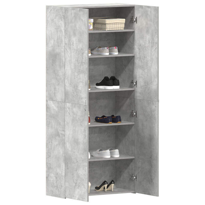 Schuhschrank Betongrau Holzwerkstoff Schuhschrank Rechteckig