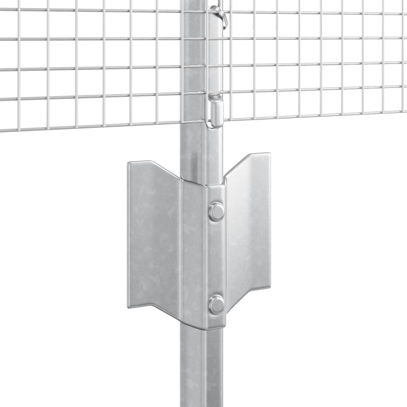 Geschweißter Drahtzaun mit 22 U-Pfosten Silber 0,8x50 m Stahl