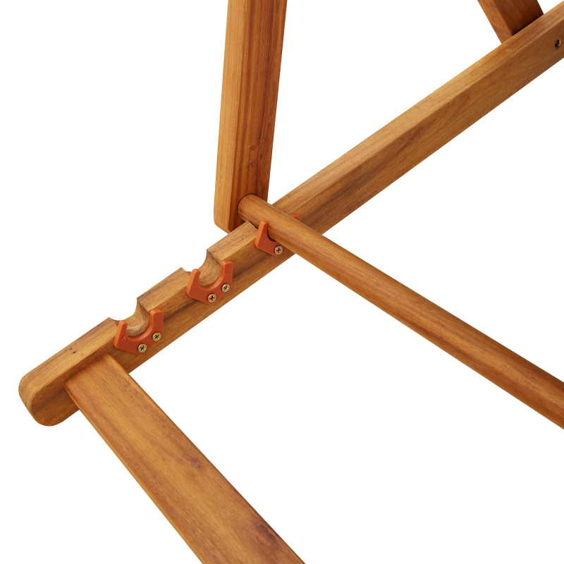 Faltbare Strandstühle 2er-Set Creme, Akazienholz und Textilene