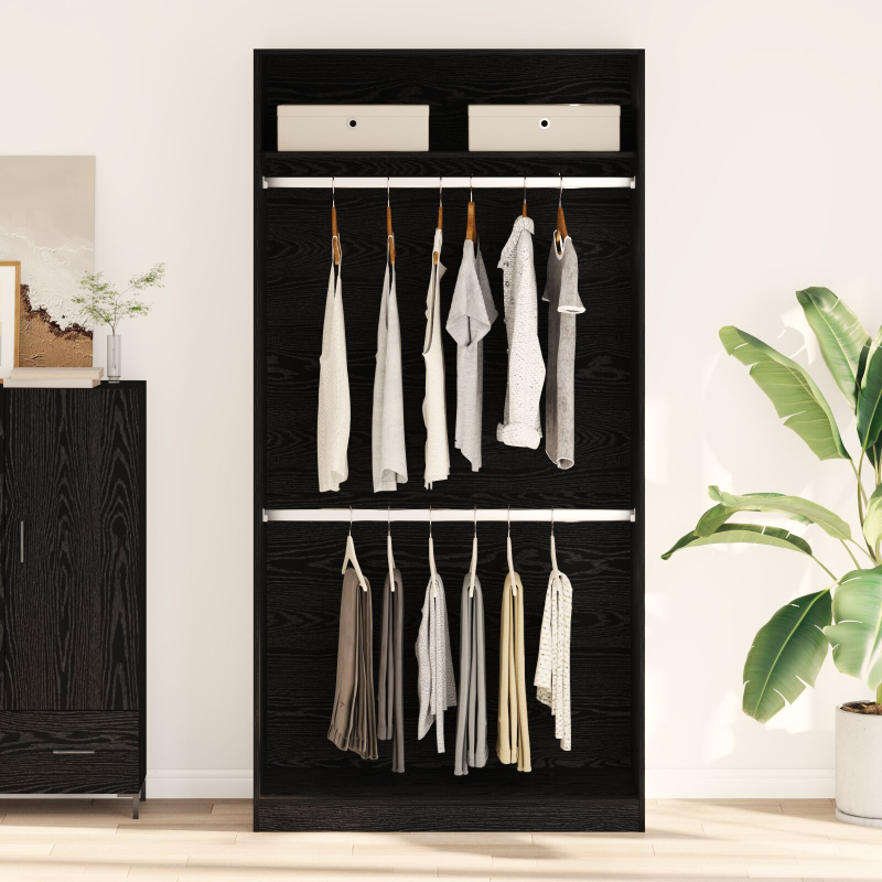Schwarzer Eichenkleiderschrank - 100x50x200 cm