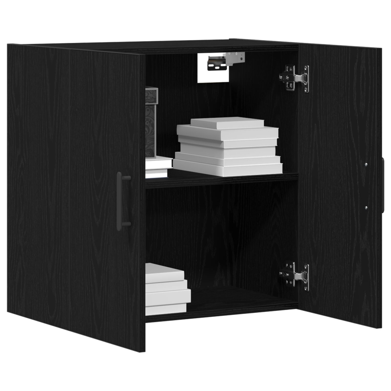 Wandregal Schwarz Eiche 60x31x60 cm Holzwerkstoff