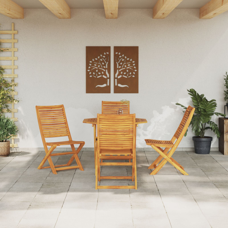 5-teiliges Gartenmöbelset aus massivem Akazienholz